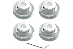 ZIZISHU Super Print Poulie GT2 40 Teeth 8mm Bore Width 6mm Courroie Poulie en aluminium 40T Roue de poulie pour 6mm Largeur GT2 Courroie de distribution pour imprimante 3D, CNC (4pcs)