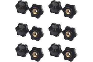 WUDQIJI Sterngriffmutter Stern Muttern 12 Stück M4 × 25 MM Innengewinde Klemmknopf Griffmuttern Rändelmutter Klemmmutter Durch Loch Star Kopf für Maschinen Industrie Elektronischen Geräten(M4)