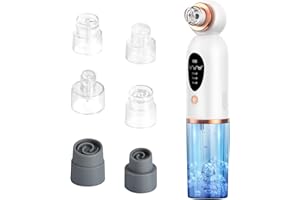 Aspiratore Punti Neri Professionale, Lrbsule Aspiratore Punti Neri Rimozione dei Grassi 6 Testine per Estrattore 3 Modalità di Aspirazione, Ricarica USB Blackhead Removal