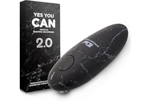 Elektrischer Dosenöffner Auto 2.0 von Kitchen Mama: Optimierte Klinge öffnet nahezu alle Dosen – automatisch, freihändig, glatte Kante, lebensmittelecht, batteriebetrieben (Marmorschwarz)