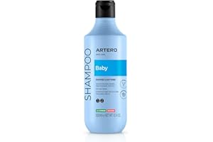 Artero Baby. Champú para Cachorros y Pieles Sensibles. El Pelo Queda Limpio, Suave y Brillante de raíz a Puntas. Formulado para respetar mucosas y Zonas sensibles. Se diluye facilmente, Olor a Talco.