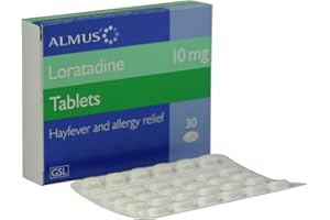 ALMUS 180-10mg Loratadine One a Day hay Fever and Allergy Relief Tablets GSL – 6 Months Supply