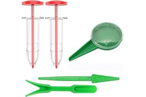 LALASTYLE 5pcs Mini Sowing Seed Dispenser Sower Set, Manual Handhold Seedlings Dibber And Widger Set, Lightweight Small Seed Spreader, Reusable Mini Hand Seed Spreader for Garden Plant