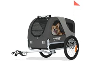 TIGGO DOGGYHUT® Remorque de vélo pliable de qualité supérieure pour chien jusqu'à 23 kg