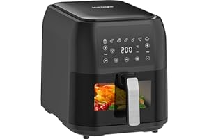 ‎ICEAGLE iceagle Heißluftfritteuse XXL Air Fryer 8,5L - Heissluftfritteuse mit Großes Sichtfenster | Friteuse Airfryer, Touch Screen, 7 Programmen, 1700W, Rechteckiger Frittierkorb für Große Portione