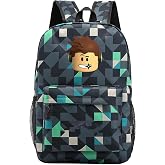 LJYpsam Roblx School Backpack, Roblx Cartoon Backpack, Large Capacity 3D Printing Casual Travel Bag, Gifts for Game Fans