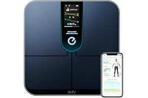 eufy Smart Scale P3 från Anker, intelligent träningsanalys, virtuellt 3D-kroppsläge, digital personvåg med Bluetooth, Wi-Fi och emojier, mäter och jämför 16 olika hälsomått som puls och BMI