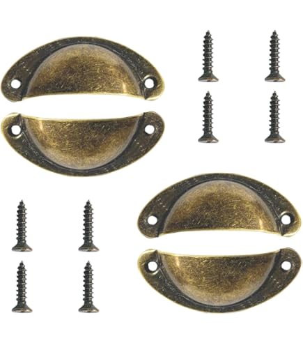 FUXXER® - 10 x antieke ladegrepen, retro design, handgrepen, meubelgrepen voor schuivers, buffetten, commodes, landelijke stijl, chroom, zilver, verchroomd, set van 10