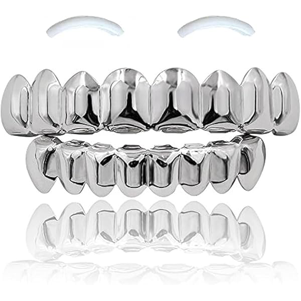Argent Plaqué Hip Hop Dents Écart Grilles Punk Dents Casquettes Cosplay