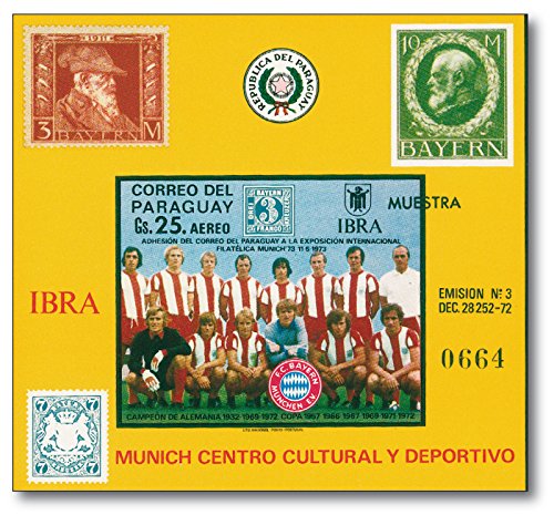 Preisvergleich Produktbild Postverwaltung Paraguay / Internationale Briefmarkenausstellung IBRA '73 in Mänchen / Bayern-München-Block / Franz Beckenbauer / Ulli Hoeneß / Gerd Müller / Sepp Maier / FC Bayern München