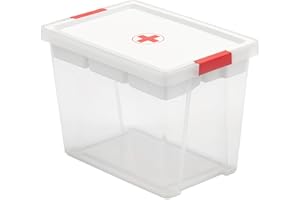 TATAY Caja Botiquín Primeros Auxilios con Tapa, 15L de Capacidad, con Asas y Bandeja organizativa, Tapa 100% Materiales reciclados, Libre de BPA. Medidas 25 x 36 x 26 cm