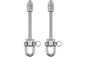 SELEWARE - Cintre Robuste en Acier Inoxydable - Capacité de 300kg - 23,5 cm x M10 - Crochets pour balançoire en Bois et en Acier - pour hamac de Yoga, hamac, Sac de Frappe, véranda