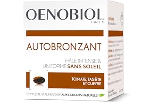 OENOBIOL - Compléments Alimentaires - Autobronzant - Visage et Corps - Programme 1 mois - 1 Boîte de 30 Capsules