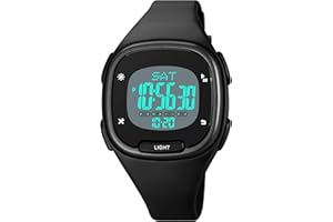 Forrader Orologio digitale da donna, alla moda, sportivo, impermeabile, con cinturino in silicone, cronometro, sveglia, calendario, LED, multifunzione, orologio da polso da donna