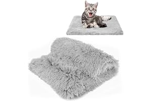 CHMMY Esponjosas Felpa Mantas para Camas para Perros Gatos Colchón Doble Lado Mantas para Mascotas Suave y Linda Cálido Manta Lavable Sofá y Vehículos de Colchón para Gatos y Perros (Gris S:36*56 cm)
