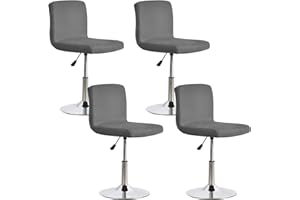 Minicloss Bar Stool - Copriscarpe elasticizzati con copertura posteriore, per sedie elasticizzate, per sedie a schienale alto, 4 pezzi, colore: grigio scuro