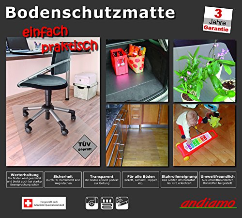 misento 200066 Bodenschutzmatte Blauer Engel Schadstofffrei, 60 x 80 cm, transparent - 10