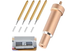 DONGFENGLION Lot de 4 lames de couteau avec boîtier pour Cricut Maker 3 / Maker 4 / Explore 3 / Explore 4 / Explore One / Air / Air 2 / Air 3 - Avec boîtier compatible avec les accessoires Cricut