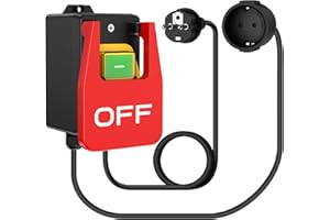 APKEZEL Interruttore a macchina, 230 V, 16 A, monofase, interruttore di tensione zero con presa, interruttore di sicurezza per lo spegnimento rapido di tavolo di fresatura e altri dispositivi elettrici