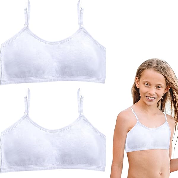 Set 4 Canotte Sportive Per Bambina - Cotone Con Reggiseno Integrato, Senza Ferretto