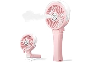 HandFan 2024 Przenośny wentylator zaparowujący, 34 ml, ręczny osobisty wentylator do ładowania, zasilany bateryjnie, składany mini wachlarz do makijażu, podróży, na zewnątrz, Disneya