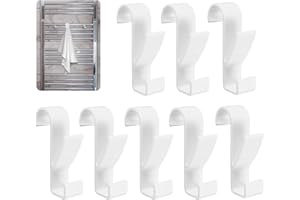 GEFIRE 8 Pezzi Ganci Termoarredo Bagno, Appendino, Appendi Asciugamani, per Tutti I Radiatori Standard (Bianco)