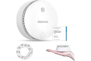 WISUALARM Rauchmelder, Rauchmelder 10 Jahre Batterie, Feuermelder mit Stille/Test-Taste, entspricht dem EN 14604 Standard