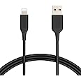 Amazon Basics - 2-Pack USB-A to Lightning ABS Charger Cable, MFi Certified for Apple iPhone 14 13 12 11 X Xs Pro, Pro Max, Plus, iPad, 1.8 m, Black