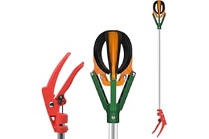 MMOU Fruit Picker with Retractable Pole and Three Claws - Plastic Handles for Gentle Picking of Fruit. Suitable for High-Altitude Fruits such as Apples and Pears. (Length 1.5m,5ft)