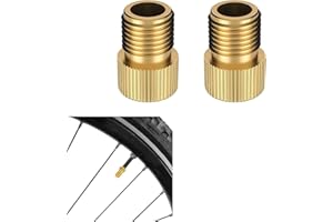 Rowwait 2pcs Presta Valve Adapter,Bike Pump Adaptor,Bike Pump Adapter Converter,Presta to Schrader Valve Adapter,Rubber Inner Ring,Inflate Bike Tyre with Standard Pump or Air Compressor,Gold