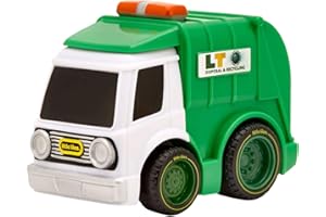 little tikes My First Cars Crazy Fast Cars Serie 4 - Camion della spazzatura verde e bianco - Veicolo giocattolo, raggiunge i 15 m di distanza - Design realistico, facile da usare - Età: 3+ anni