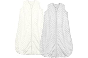 Mosebears Baby Sleeping Bag 1.5 Tog 2 pack All Year Round Baby Sleeping Bag with Soybean Fiber Cotton Sleeping Sack Various Sizes Autumn Winter Sleeping Blanket (Gray&White,L)