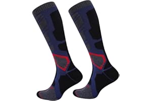 Fadcaer 2 pary skarpet narciarskich z wełny merynosów dla mężczyzn, ciepłe zimowe skarpety snowboardowe na zimną pogodę, wysokie wydajność, termiczne skarpety narciarskie