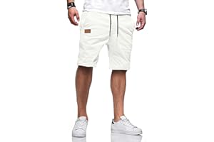 TARAINYA Pantaloncini Uomo Cotone Estivi Casual con Tasche Leggero Coulisse Regular Fit