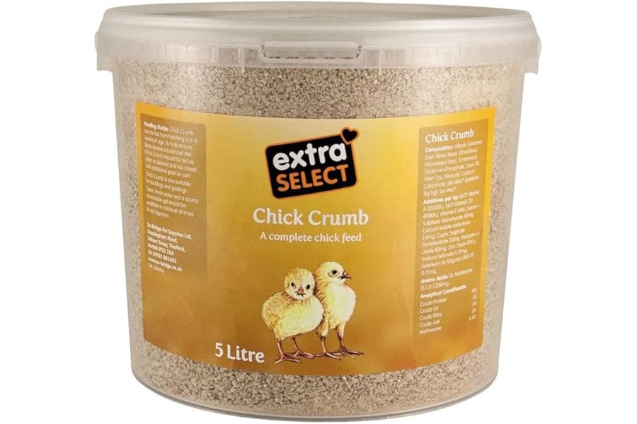 Extra Select Chick Crumbs Complete Chick Feed Tub, 5 Litre, Packaging may vary