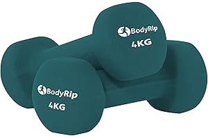 BodyRip Neoprene Dumbbell - Dumbbell Pair with Anti-Slip Grip, Hexagonal Dumbbells Set Weights - Home Gym Equipment for Men, Ladies Kids Arm Hand Weights - Gym & Fitness Training Equipment -1 to 5 KG