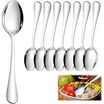 2 Cucchiai Da Minestra In Acciaio Inox 304: Posate Asiatiche Per Zuppa, Riso E Salsa, Lucidati A Specchio, Lavabili In Lavastoviglie, 14,5x4 Cm, Argento - 3
