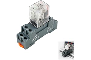 Elektromagnetiskt relä 12 V DC, DPDT (2NO 2NC), 8-polig, 10 A, effektrelä med indikatorlampa, DIN-skena montering, komplett s