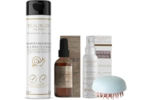 BEAUXURY MILANO Hair Filler Kit: Siero Lifting per Capelli Trattati e Danneggiati Ripara Ristruttura Nutre Illumina i capelli con Staminali Vegetali e Amino Acid Complex Stimola la Crescita (Kit Completo)