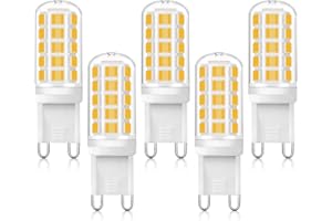 EVASTARY G9 LED Lampen Warmweiß 3000K, Leuchtmittel 3W 400LM Ersatz Für Halogenlampe 40W, Kein Flackern, AC 220V 230V Glühlampe, Nicht Dimmbar, Energiesparende Kleine Birne, 5er Pack