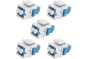 eMagTech 5Pcs LC Coupler Multimode Fibre Optic LC Fiber Keystone Optic Duplex 10GB F/F for Wall Plates Patch Panels Surface Mount Boxes