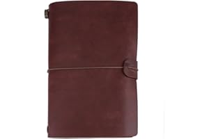 PLPLAAOO Vintage PU Leather Note Book, Travel Journal Notebooks, Vintage Journey Diary, klasyczny wytłoczony spersonalizowany notatnik A6 dla kobiet, mężczyzn, dziewcząt i chłopców, 8,2 x 5 cali(dark brow