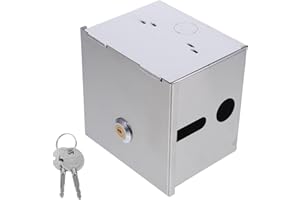 UKCOCO Boîtier De Protection Antivol Étanche Pour Prises De Robuste Pour L'Extérieur Verrouillable En Acier Inoxydable Argenté