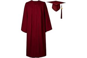 GraduatePro Toge Diplome 2024 Chapeau Graduation Cap and Gown Universitaire Costume Americain Adulte École Secondaire Maître Femme Homme 12 Farben