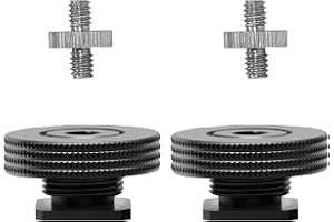 Atmoshue 1503-2P Hongänga Till Het Skoadapter, Blixtsko Monteringsadapter Med 1/4 Tum Hanskruvadapter för Magisk Arm, Bildskärm, Videolampa