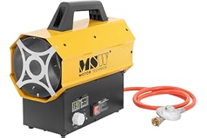 MSW MOTOR TECHNICS MSW Cañón de Aire Caliente a Gas 20 kW para hasta 160 m² con Pantalla LED Calentador de gas Calentador para taller Ventilador calefactor industrial Calentador para obra