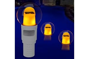 DeeprBling Chlor Dosierschwimmer Chlorspender Pool mit Solar Flamme Lichter, Einstellbar Pool Chlor Schwimmer für Chlortabletten Bromtablette Halter, Chemikalienschwimmer für Whirlpool Spa Wasserpark