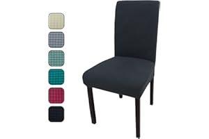 Leeyunbee Universal Stretch Chair Covers, Set of 6, Removable, Washable, Jacquard Spandex Chair Cover, Elastic Modern Protector Chair Covers for Dining Room, Wedding, Parties, Banquet Decoration