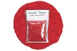 simply topps Red Mini Sugar Balls 30g (Approx 1mm Diameter) for Cake or Cupcake Decorations