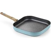 BRA Nordik | Grill with stripes 28 cm, forged aluminium with non-stick | Suitable for all types of cookers, including inducti